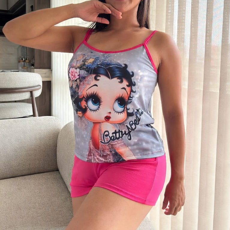 Women's Pajamas Short + Printed Top