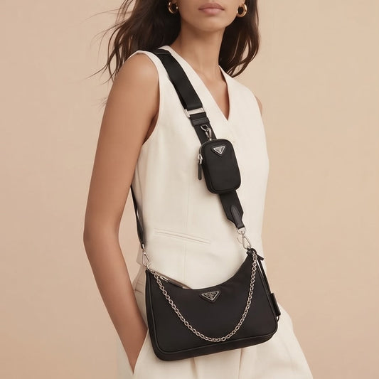 Prada Nylon Re-Edition 2005 Shoulder Bag Black