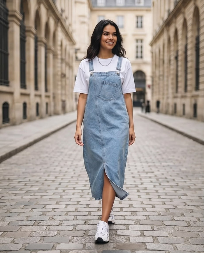 Harper Denim Overall Dress