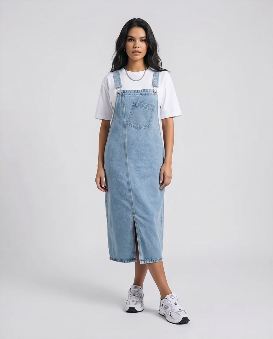 Harper Denim Overall Dress