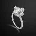 Geometric Women’s Ring in 925 Sterling Silver with Platinum Plating 0.03µm Featuring Three-dimensional Craft and Zircon Inlay