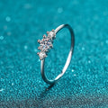 Bow Tie Ring for Women in 925 Sterling Silver with Moissanite, Electroplated Finish and Claw Setting