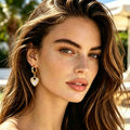 Heart Shape Asymmetrical Earrings for Women in 201 Stainless Steel with 18K Gold Plated and 302 Stainless Steel Ear Pins