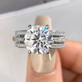 5 Karat 925 Sterling Silver 6 Claws Moissanite Round Rings Moissanite Rings