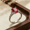 Geometric Women’s Ring in 925 Sterling Silver with Platinum Plating 0.03µm and Three-dimensional Zircon Inlay