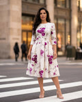 Ivory Bloom Elegance Midi Dress
