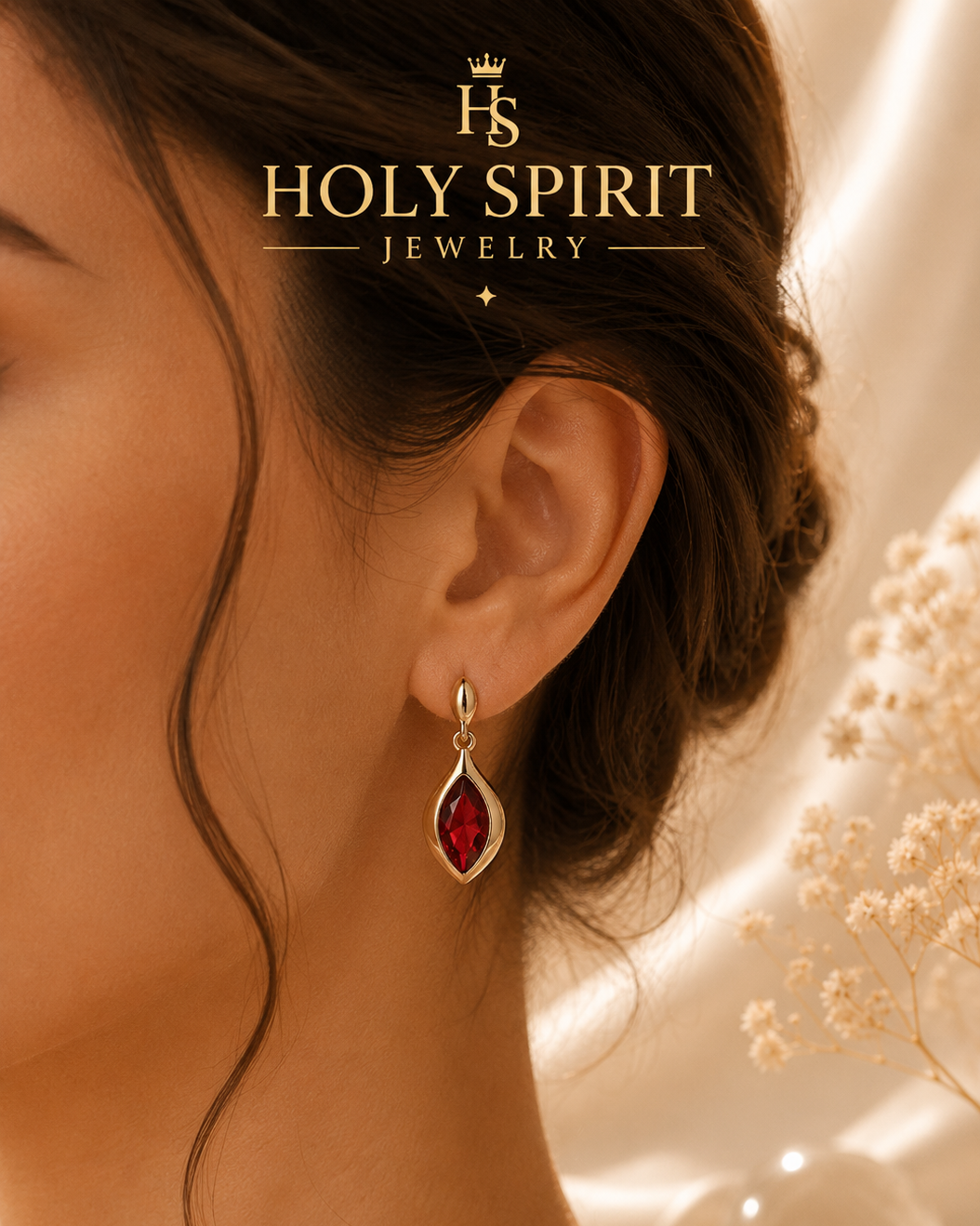 Vintage Red Teardrop Earrings for Women