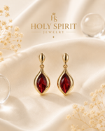 Vintage Red Teardrop Earrings for Women