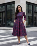 Midnight Blossom Midi Dress