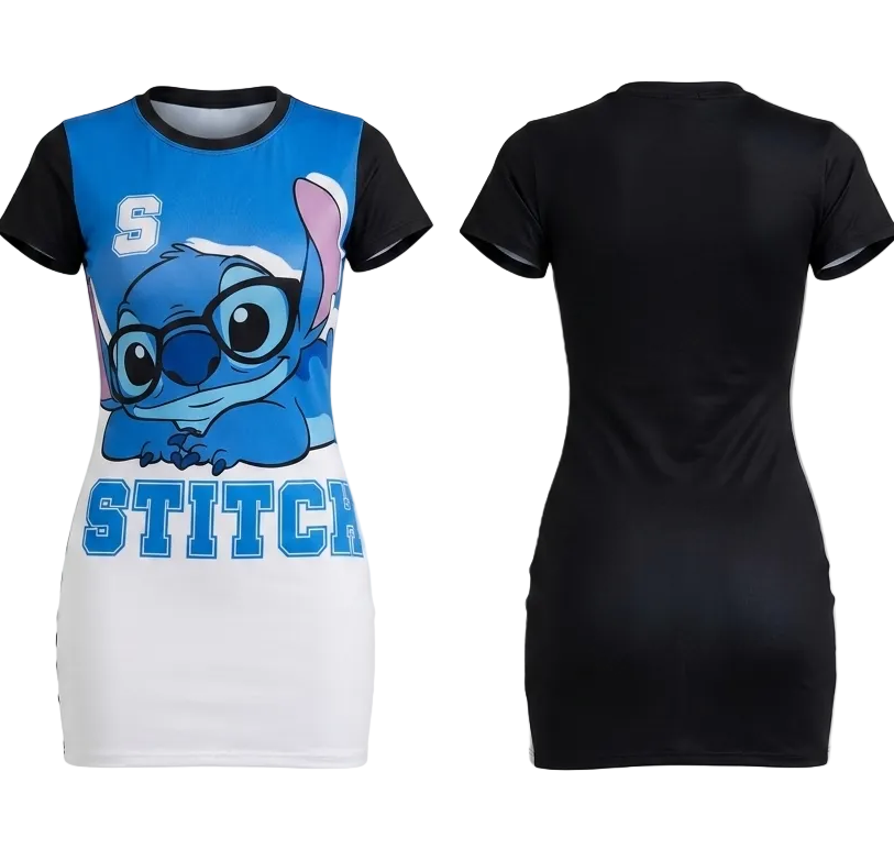 Women's Sports Dress Stitch Blue Print