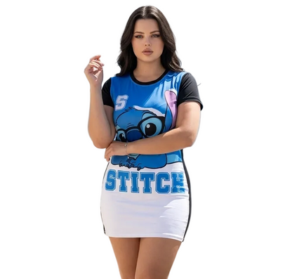 Women's Sports Dress Stitch Blue Print