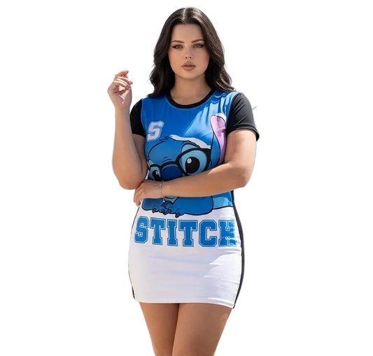 Women's Sports Dress Stitch Blue Print