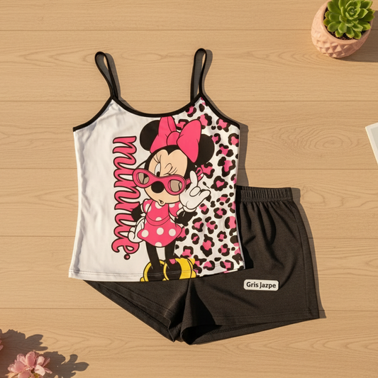 Women's Pajamas Short + Top Minnie Animal Print