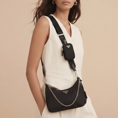 Prada Nylon Re-Edition 2005 Shoulder Bag Black