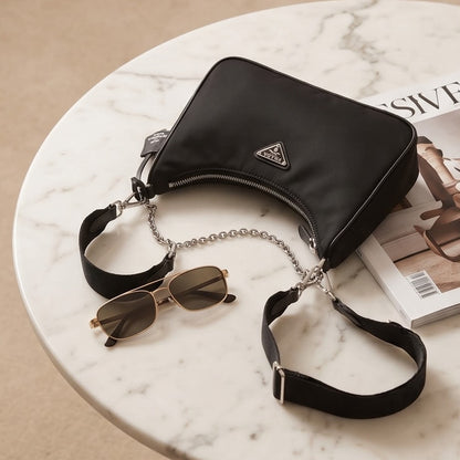 Prada Nylon Re-Edition 2005 Shoulder Bag Black
