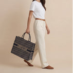 Christian dior Oblique Medium Book Tote Blue Multicolor