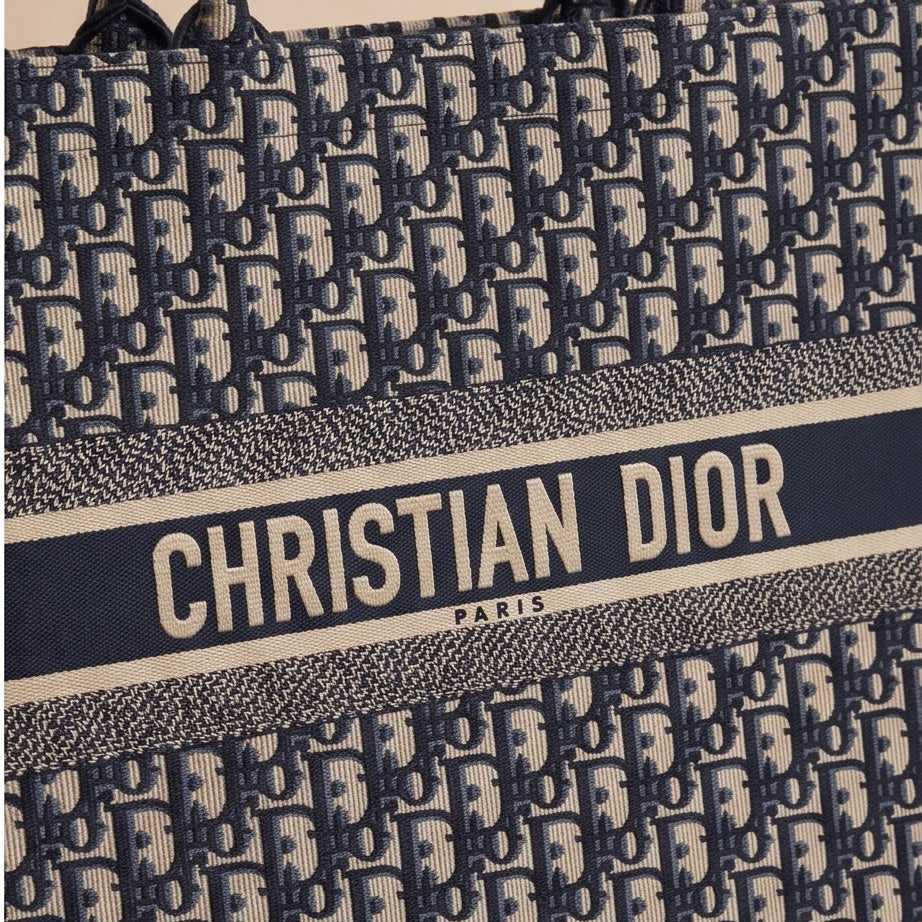 Christian dior Oblique Medium Book Tote Blue Multicolor