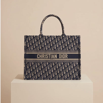 Christian dior Oblique Medium Book Tote Blue Multicolor