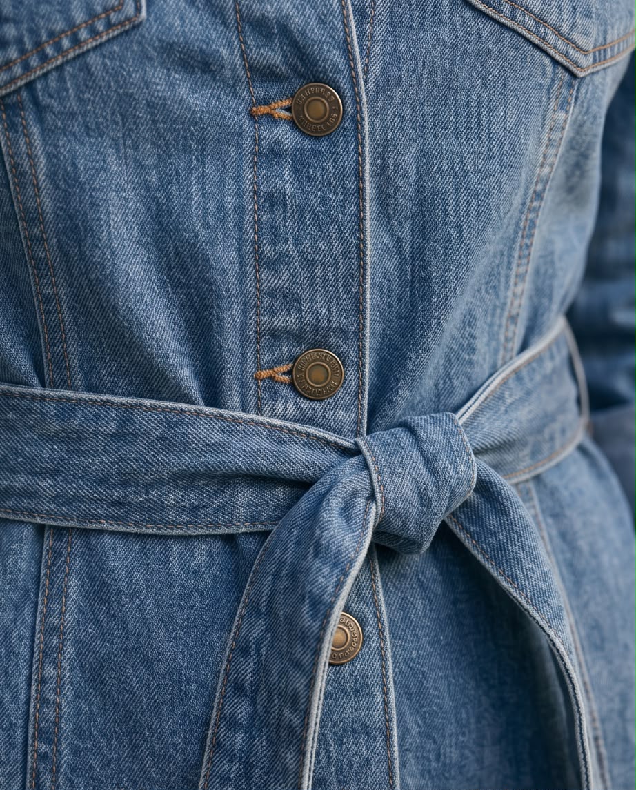 Grace Denim Midi Shirt Dress