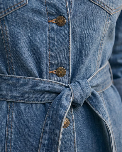 Grace Denim Midi Shirt Dress