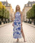 Azure Bloom Maxi Dress