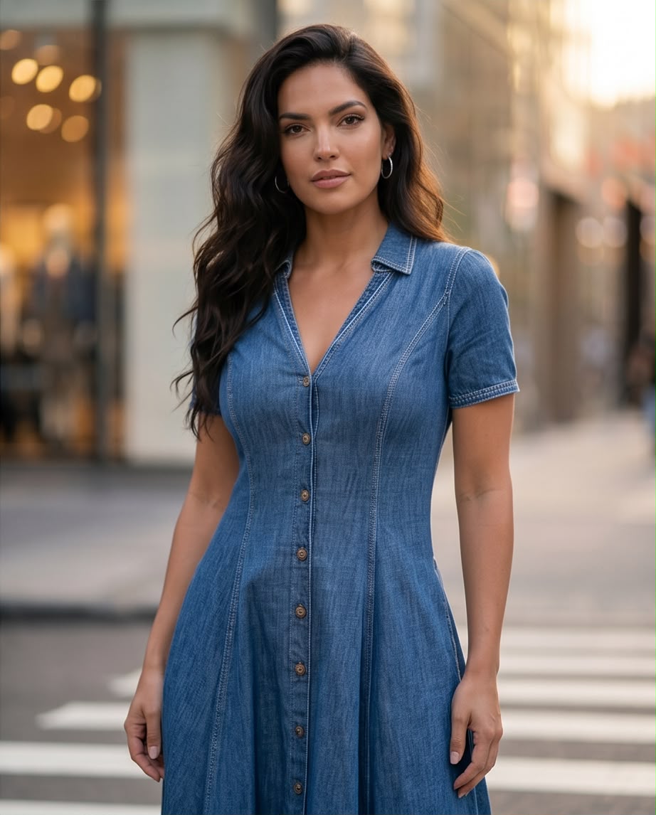 Grace Denim Midi Dress