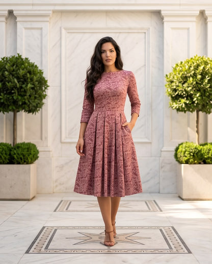 Rosalie Floral Elegance Midi Dress