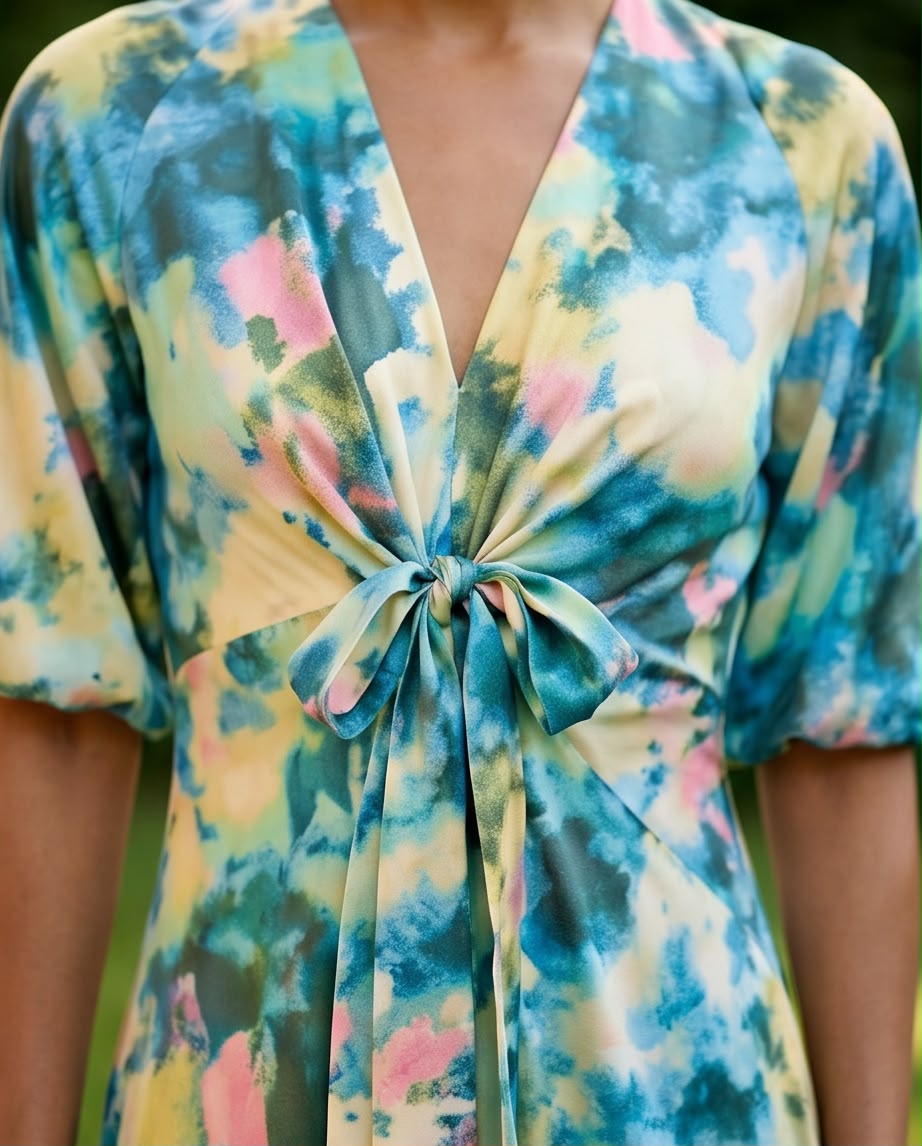 Azure Blossom Midi Dress
