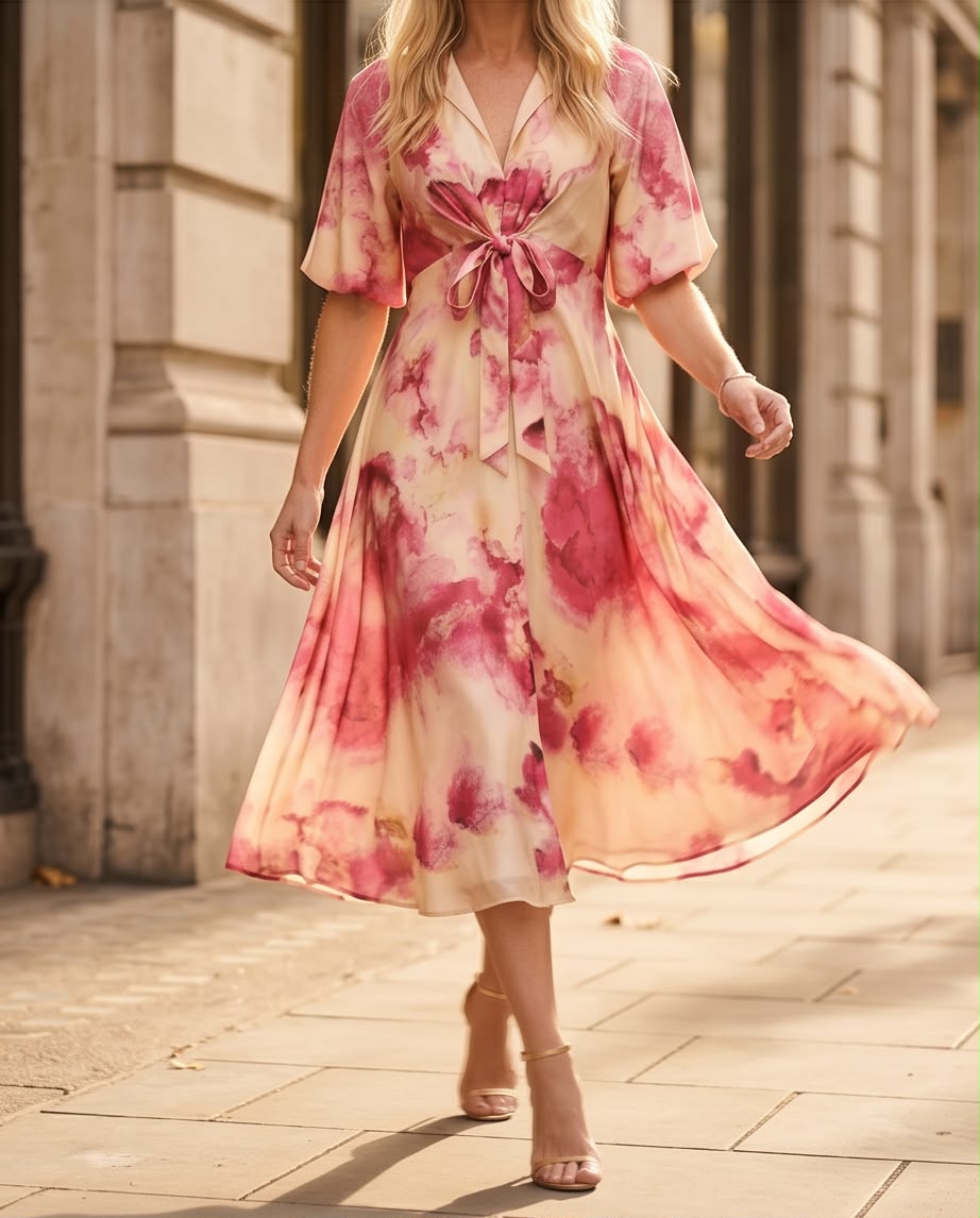 Rosewater Bloom Midi Dress