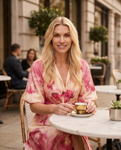 Rosewater Bloom Midi Dress