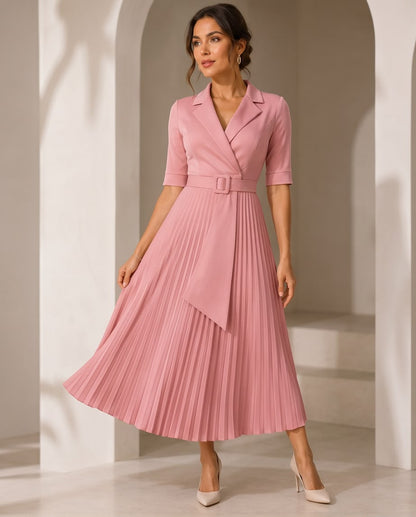 Celeste Grace Pleated Midi Dress