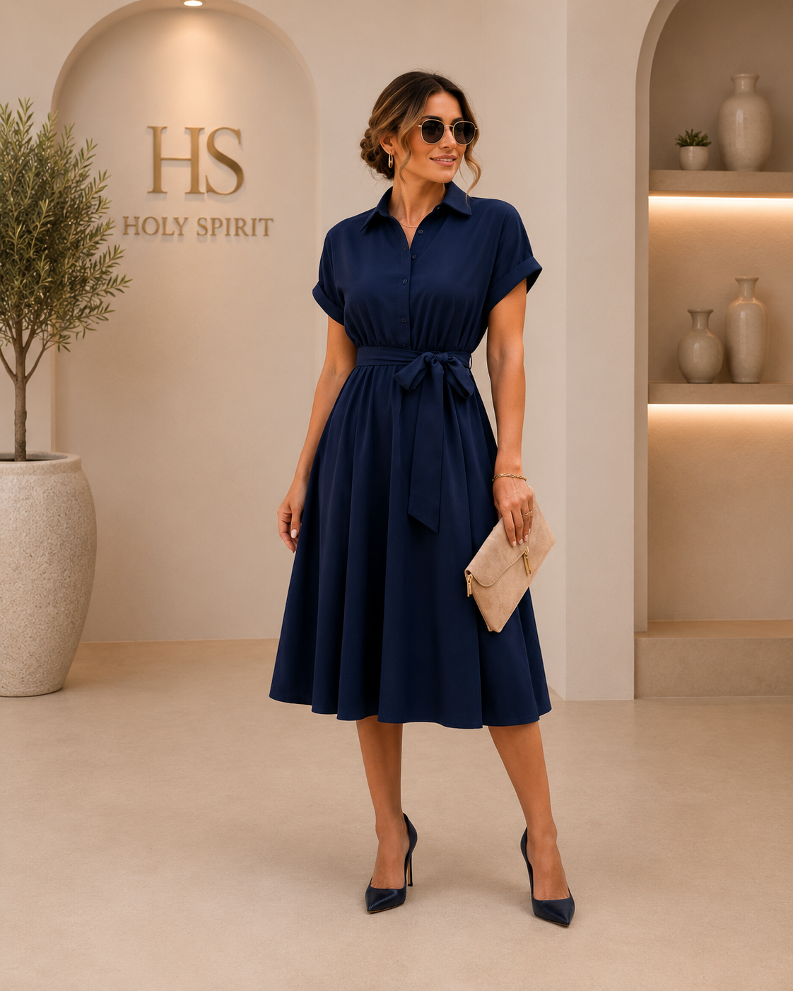 Serena Elegance Shirt Dress