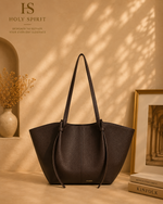 HS Luxe Drawstring Leather Tote Bag