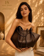 HS Luxe Drawstring Leather Tote Bag