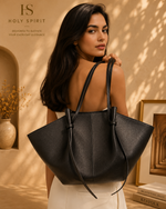 HS Luxe Drawstring Leather Tote Bag