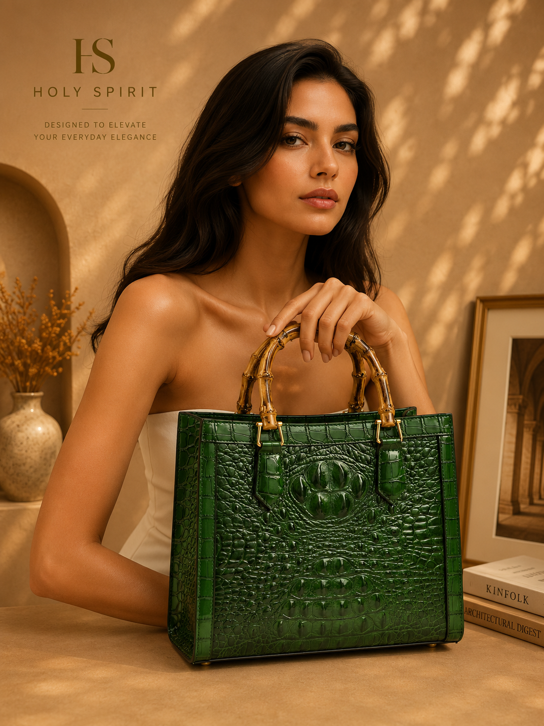 HS Bamboo Croc Tote Bag