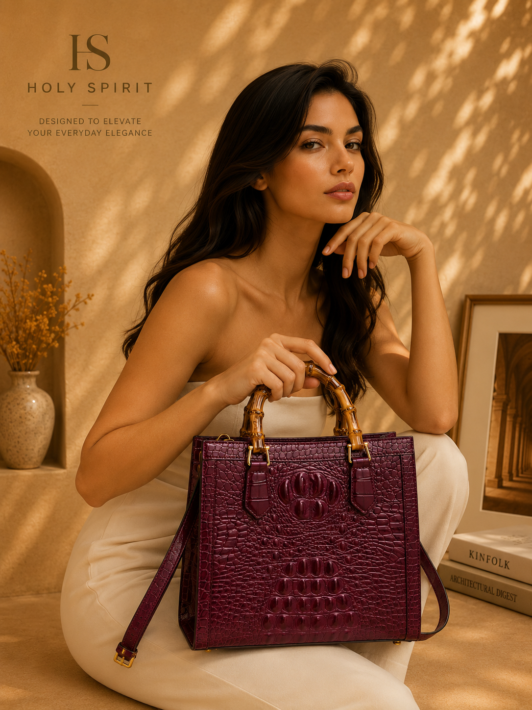 HS Bamboo Croc Tote Bag