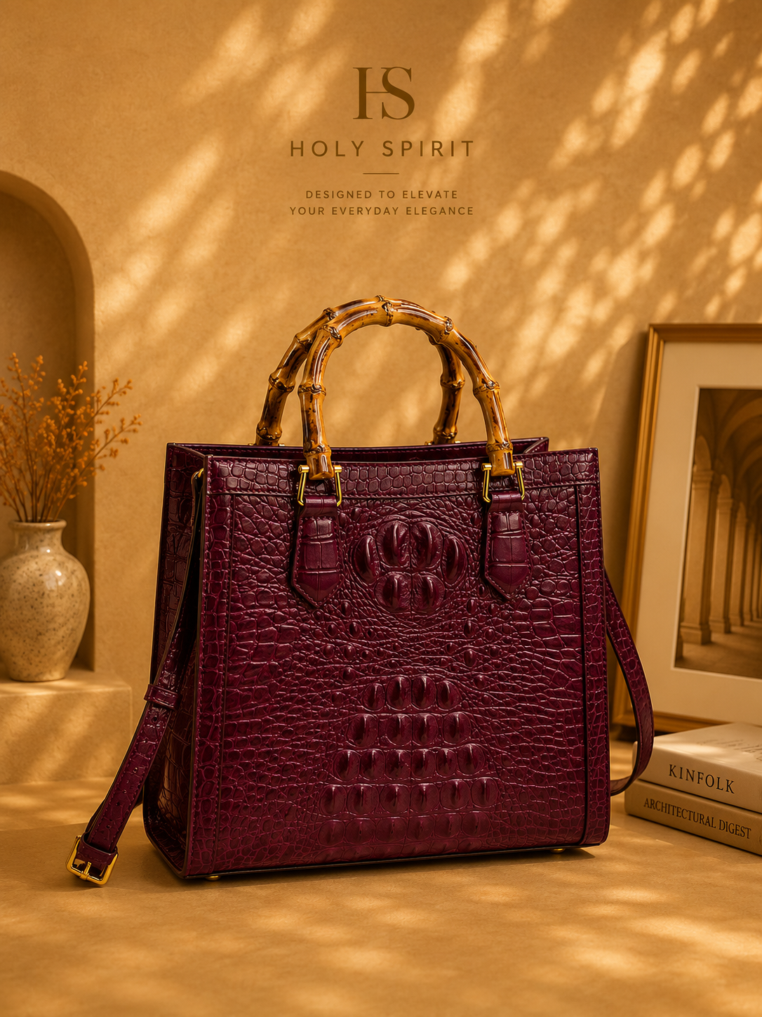 HS Bamboo Croc Tote Bag