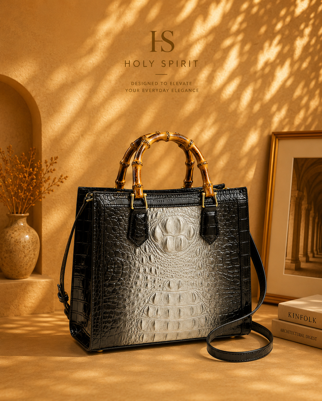 HS Bamboo Croc Tote Bag