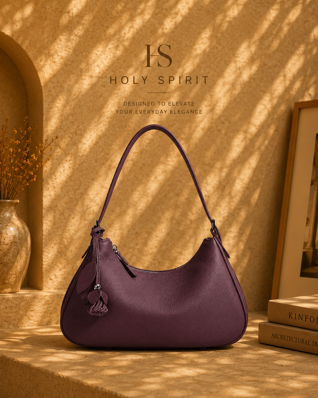 HS Luna Leather Baguette Bag