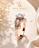 Rose Gold Floral Engagement Ring