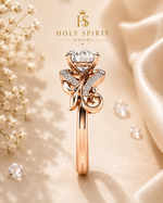 Rose Gold Floral Engagement Ring