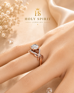 Rose Gold Floral Engagement Ring