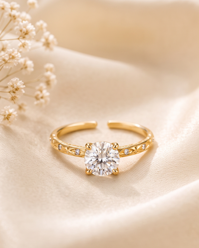 925 Sterling Silver Solitaire Zircon Ring