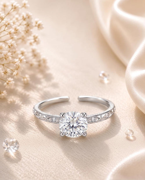 925 Sterling Silver Solitaire Zircon Ring