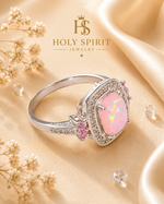 Pink Opal Halo Ring