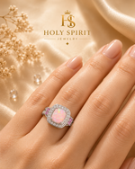 Pink Opal Halo Ring