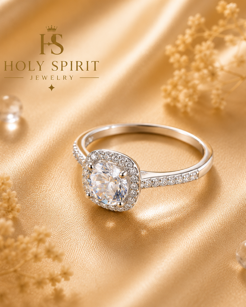 Timeless Solitaire Crystal Engagement Ring