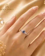 Ocean Blue Crystal Promise Ring