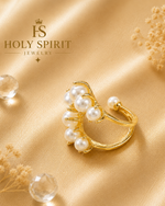 Elegant Open Pearl Statement Ring